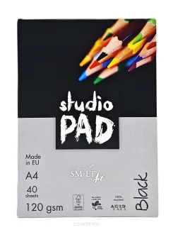 SMLTArt Studio Pad BLACK A4 120gsm 40 arkuszy