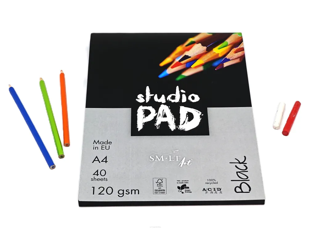 SMLTArt Studio Pad BLACK A4 120gsm 40 arkuszy