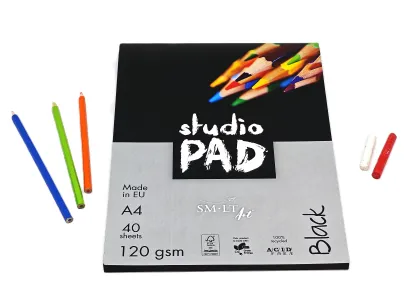 SMLTArt Studio Pad BLACK A4 120gsm 40 arkuszy