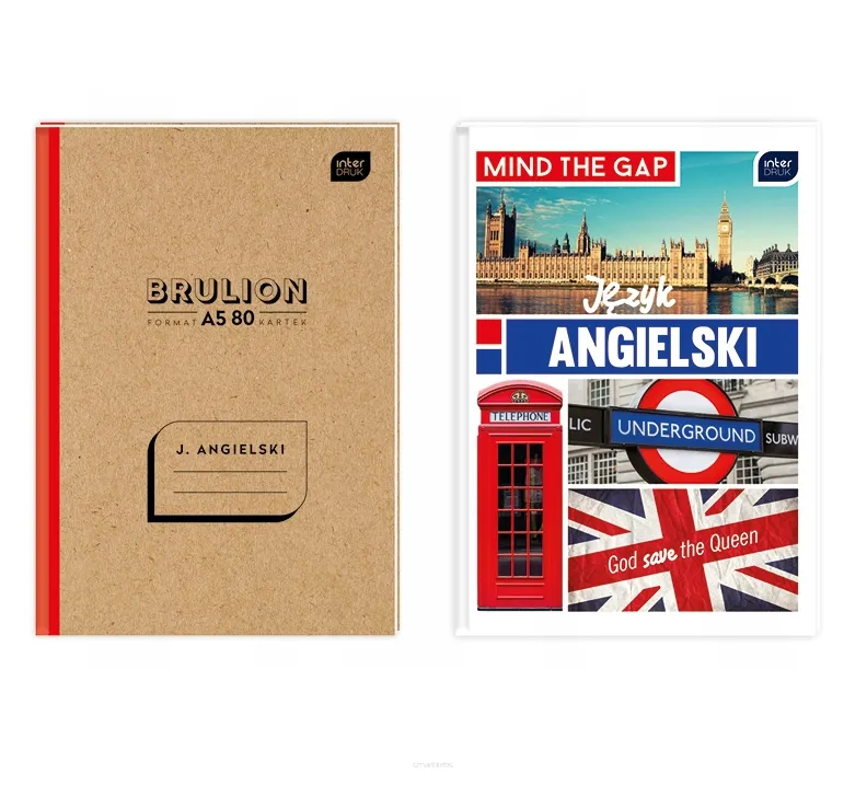 Brulion A5 Krata 80 kartek Język angielski Interdruk