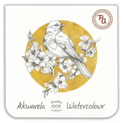 Blok do akwareli "Skowronek” 200g/m² Bawełna 100% 15x15cm