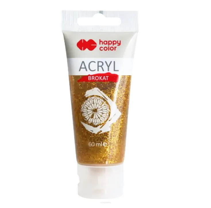 Brokat Akrylowy Złoty Happy Collor 60 ml Farba Akrylowa