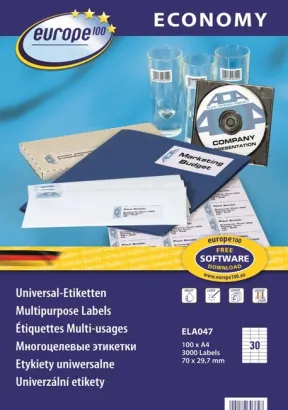 Etykieta uniwersalna Economy ELA047 wymiar 70 x 29,7mm, 3000 etykiet