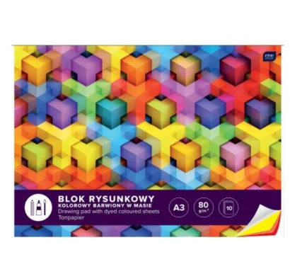 Blok Rysunkowy Kolorowy A3 10 kartek Interdruk