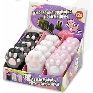 Temperówka podwójna z pojemnikiem kocia łapka PENMATE 1szt.