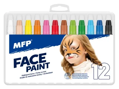 Zestaw Kredek Do Malowania Twarzy MFP 12 Kolorów