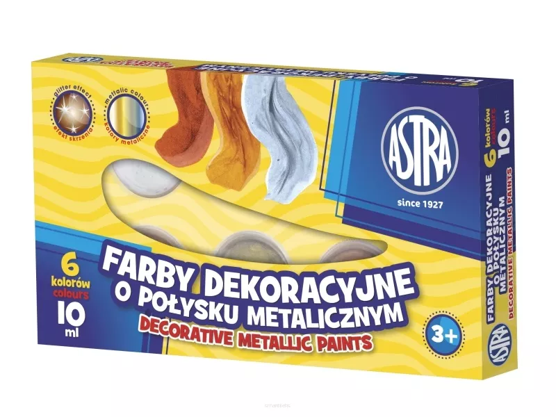 Farby dekoracyjne metaliczne Astra 6 kolorów