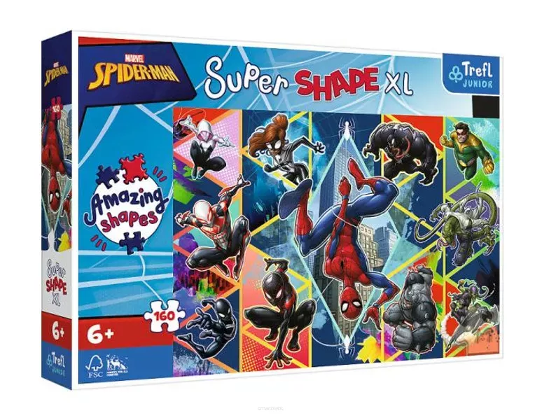 Puzzle Trefl Junior 160 Elementów Super Shape XL. Dołącz do Spidermana SmartKleks.pl