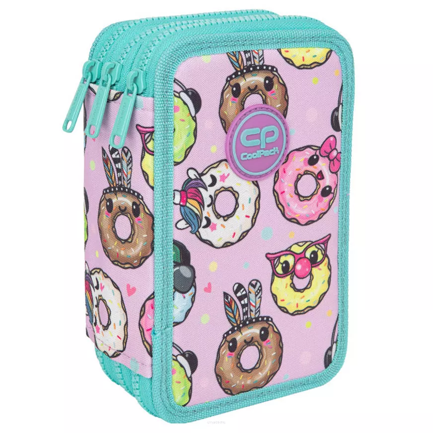 Piórnik Trójkomorowy Cool Pack z Wyposażeniem Jumper 3 Happy Donuts F067665 smartkleks.pl