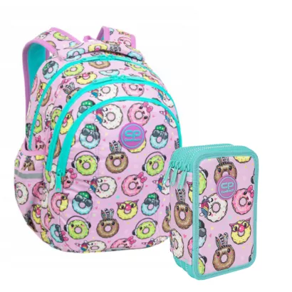 Plecak Szkolny JOY CoolPack Happy Donuts z Piórnikiem Trzyczęściowym
