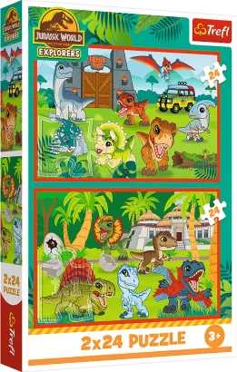 Puzzle Trefl 2x24 Elementy Małe Dinozaury