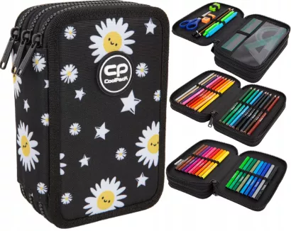 Piórnik Trójkomorowy Cool Pack z Wyposażeniem Jumper 3 Daisy Black