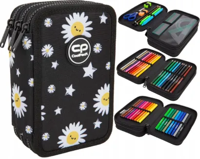 Piórnik Trójkomorowy Cool Pack z Wyposażeniem Jumper 3 Daisy Black