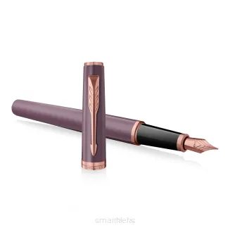 Parker Meridian Pióro wieczne Fioletowy lakier z różowymi złotymi wykończeniami Średnia końcówka  2247763