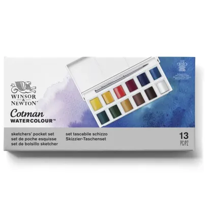 Farby Akwarelowe Kieszonkowe Winsor&Newton Cotman 12 Kolorów