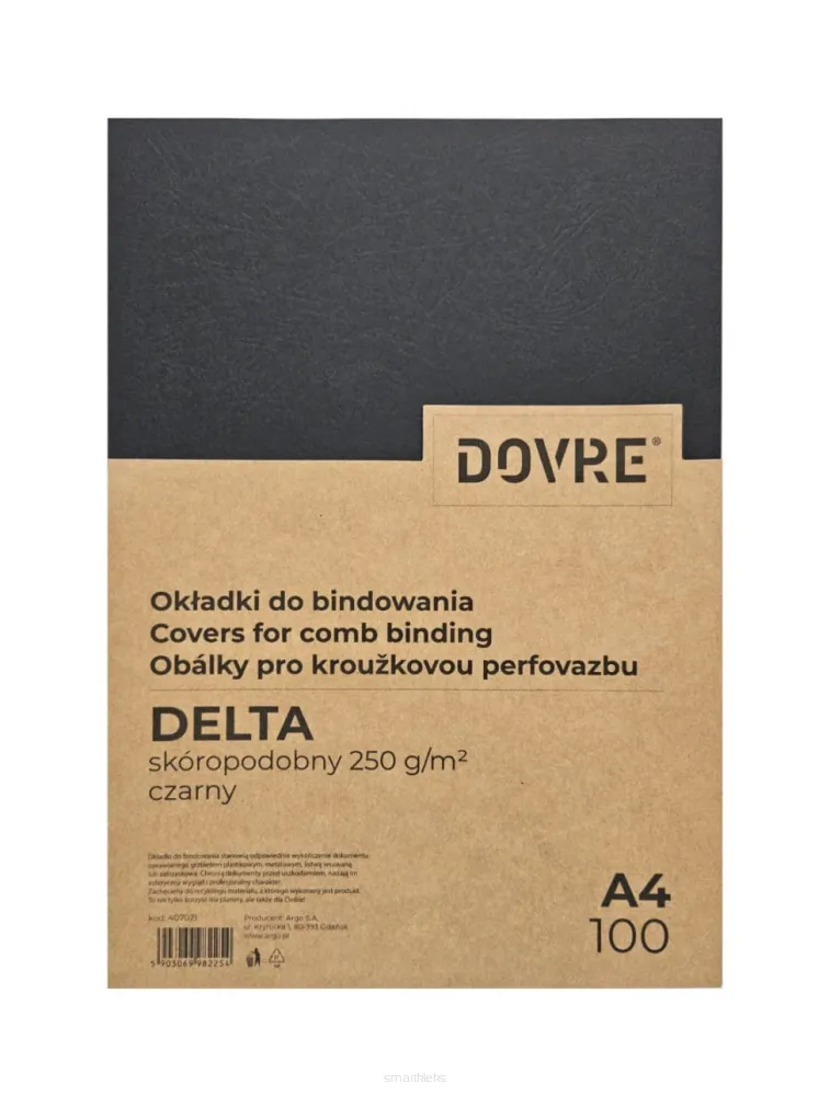 Okładki do Bindowania A4 100szt Czarne Delta Skóropodobne
