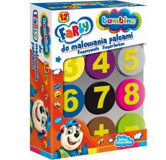 Farby do malowania palcami Bambino 12 kolorów