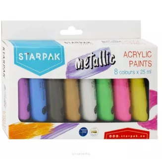 Farba Akrylowa 8 Kolorów Starpak Metallic