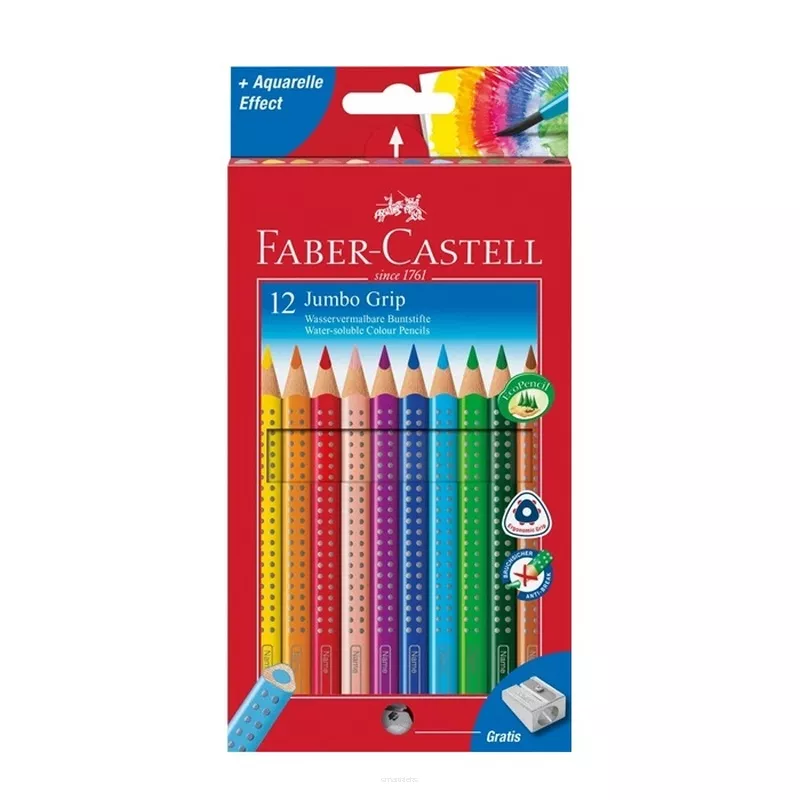 Kredki trójkątne Jumbo Grip 2001 Faber-Castell 12 kolorów
