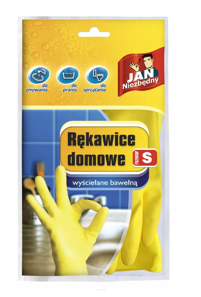 Rękawice Domowe Wielorazowe Lateks Rozmiar S Jan Niezbędny  SmartKleks.pl