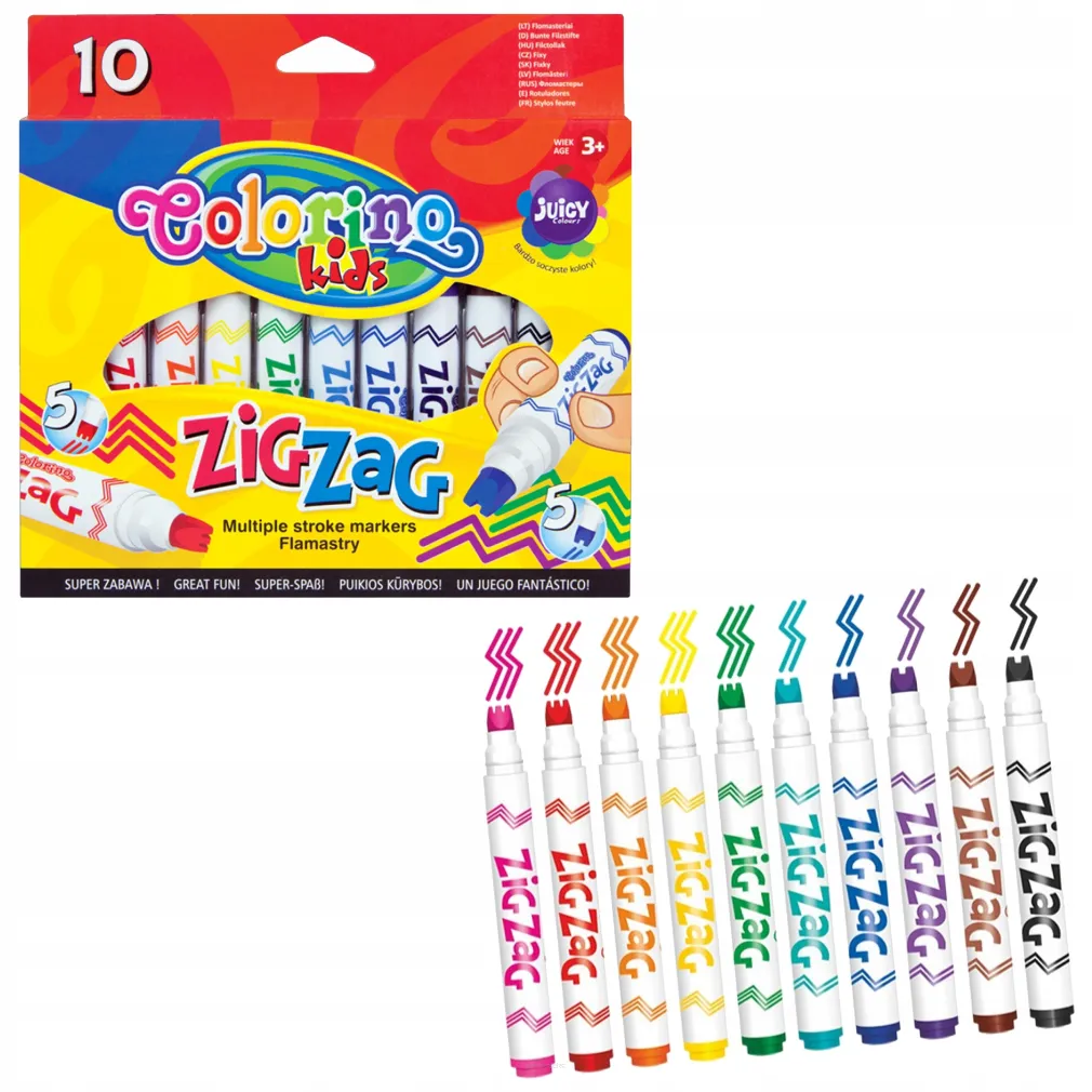 Flamastry Zig Zag Colorino Kids 10 Kolorów   SmartKleks.pl