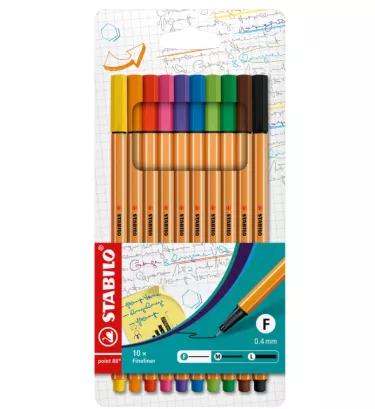 Cienkopisy Stabilo point 88 komplet 10 kolorów