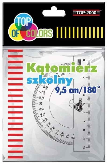 Kątomierz Szkolny Plastikowy 9,5cm/180* Top-2000  SmartKleks.pl