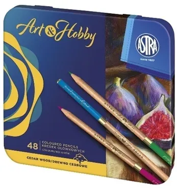 Kredki ołówkowe metalowe pudełku Astra Prestige 48 kol.
