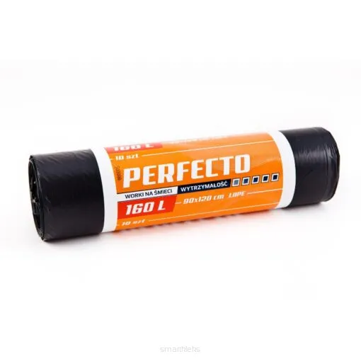 PERFECTO Worki na śmieci LDPE czarne 160 l, 10szt