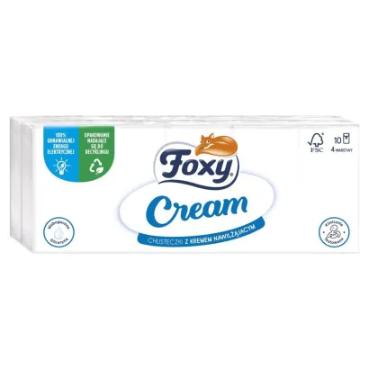Chusteczki z kremem nawilżającym Foxy 10 sztuk