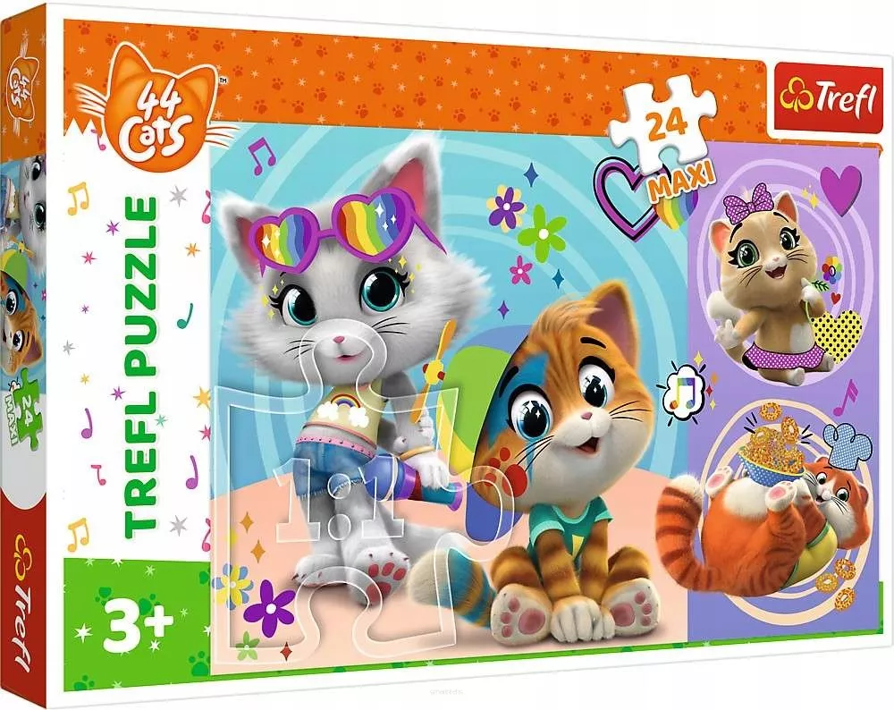 Puzzle Trefl 24 Elementy Maxi  Wesołe Kotki 44 Cats  SmartKleks.pl