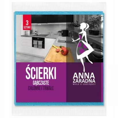 Ścierki Gąbczaste 3szt Anna Zaradna