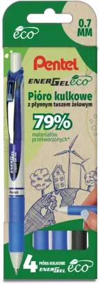 Pióro Kulkowe Zestaw 4 Szt. Pentel 0,7 mm Czarny