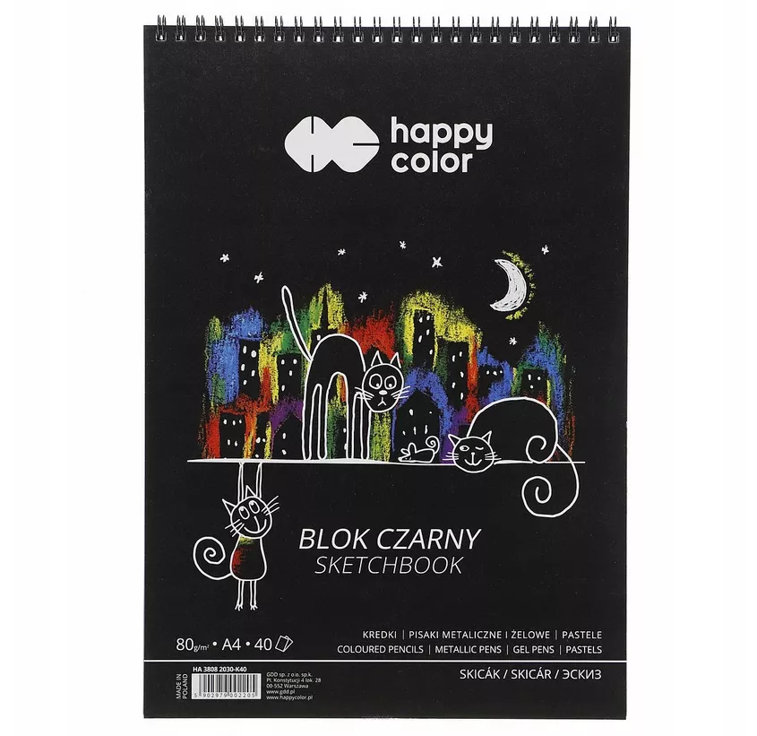 Blok Czarny A4 Happy Color 80g smartkleks.pl