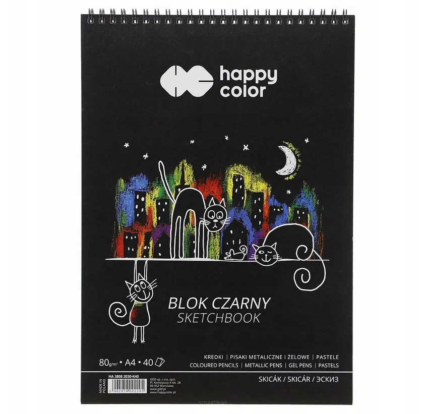 Blok Czarny A4 Happy Color 80g smartkleks.pl