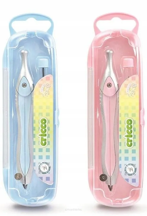 Cyrkiel Szkolny z Grafitami w Pastelowym Etui  Cricco  SmartKleks.pl