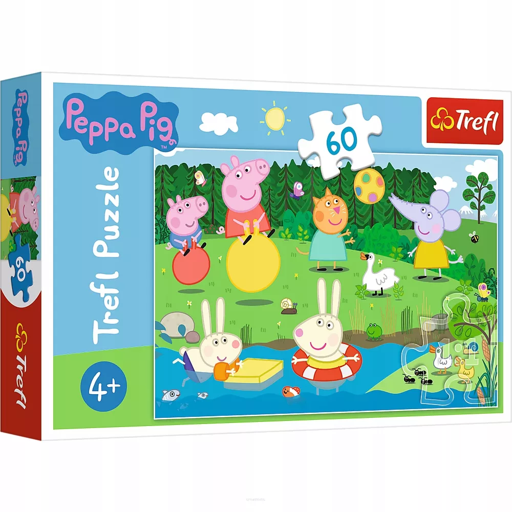 Puzzle Trefl 60 Elementów Świnka Peppa Wakacyjna Zabawa  SmartKleks.pl
