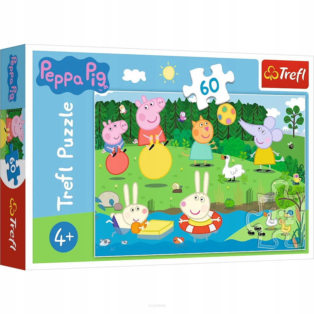 Puzzle Trefl 60 Elementów Świnka Peppa Wakacyjna Zabawa  SmartKleks.pl