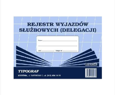 Rejestr Wyjazdów Służbowych Delegacji Typograf 02248