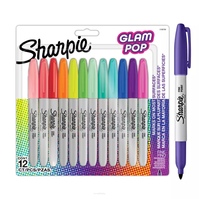 Markery Permanentne Sharpie Glam Pop 12 Kolorów Fine smartkleks.pl