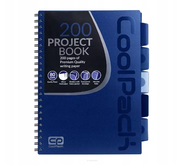 Kołozeszyt  A4/200 Kratka Przekładki CoolPack Granatowy smartkleks.pl