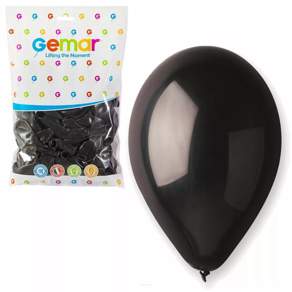 Balony 100 sztuk Pastelowe Czarne Gemar   SmartKleks.pl