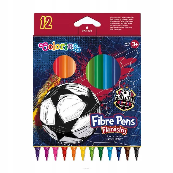 Flamastry 12 Kolorów Football Colorino  SmartKleks.pl