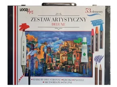 St. Majewski, Zestaw artystyczny Deluxe w drewnianej walizce - 53 el.