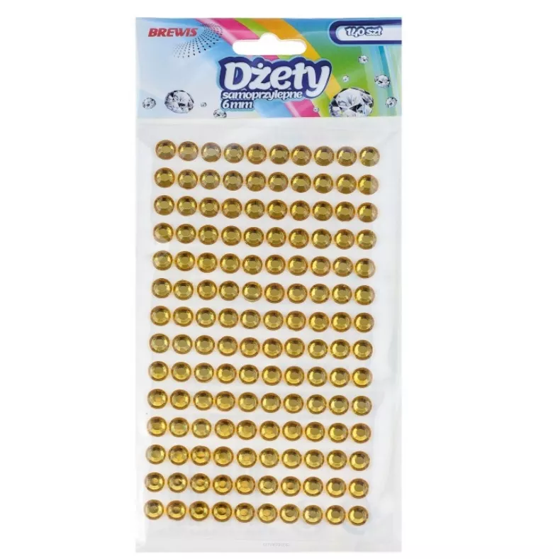 Dżety Samoprzylepne 6mm Złote Brewis