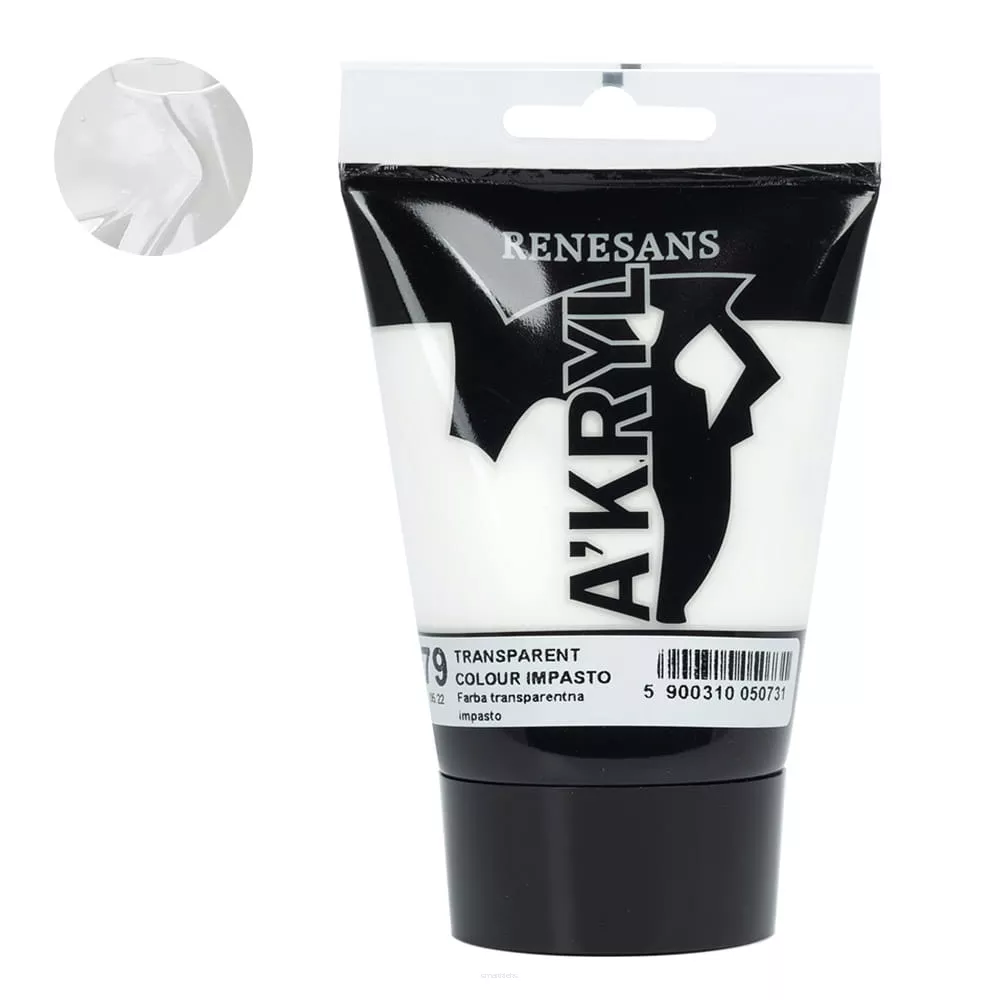 Farba Akrylowa Renesans 100ml 79 Transparentna Biała  SmartKleks.pl