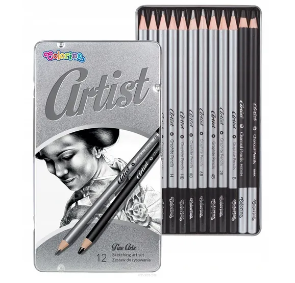 Zestaw Artystyczny Ołówki + Węgle Colorino Artist