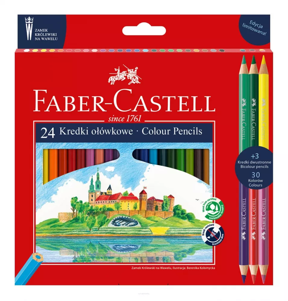 Kredki Ołówkowe Zamek Faber-Castell 24 kolory smartkleks.pl