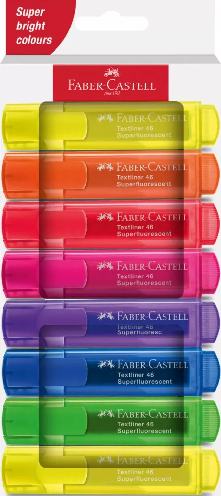 Zakreślacze Neonowe Faber-Castell 8szt