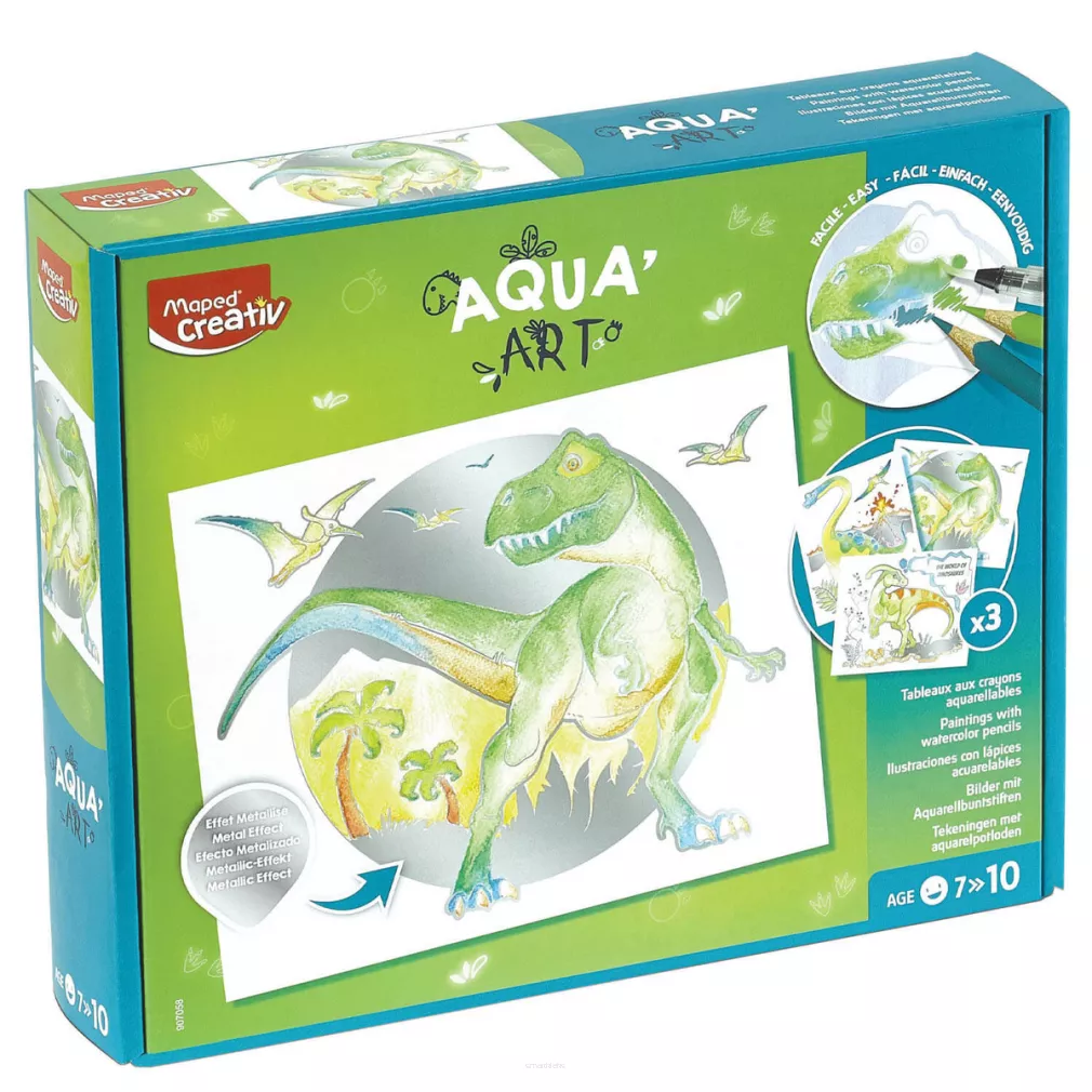 Zestaw Maped  Aqua Art Obrazy Akwarelowe - Dinozaury SmartKleks.pl